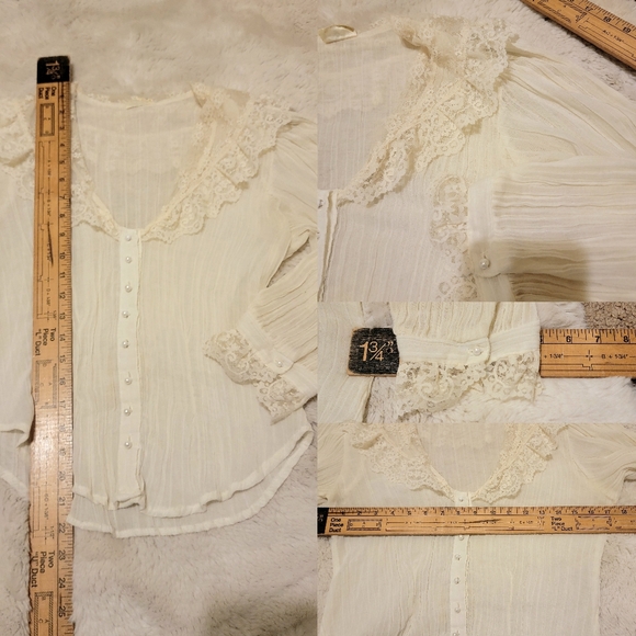 *Vintage Cream Lace Collar Blouse* - Picture 13 of 13